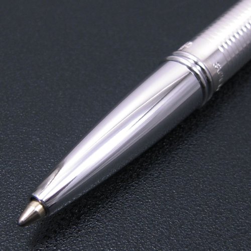 シルバーのボールペン 横しま模様 セッテラギ：イタリア製 | 文具百貨